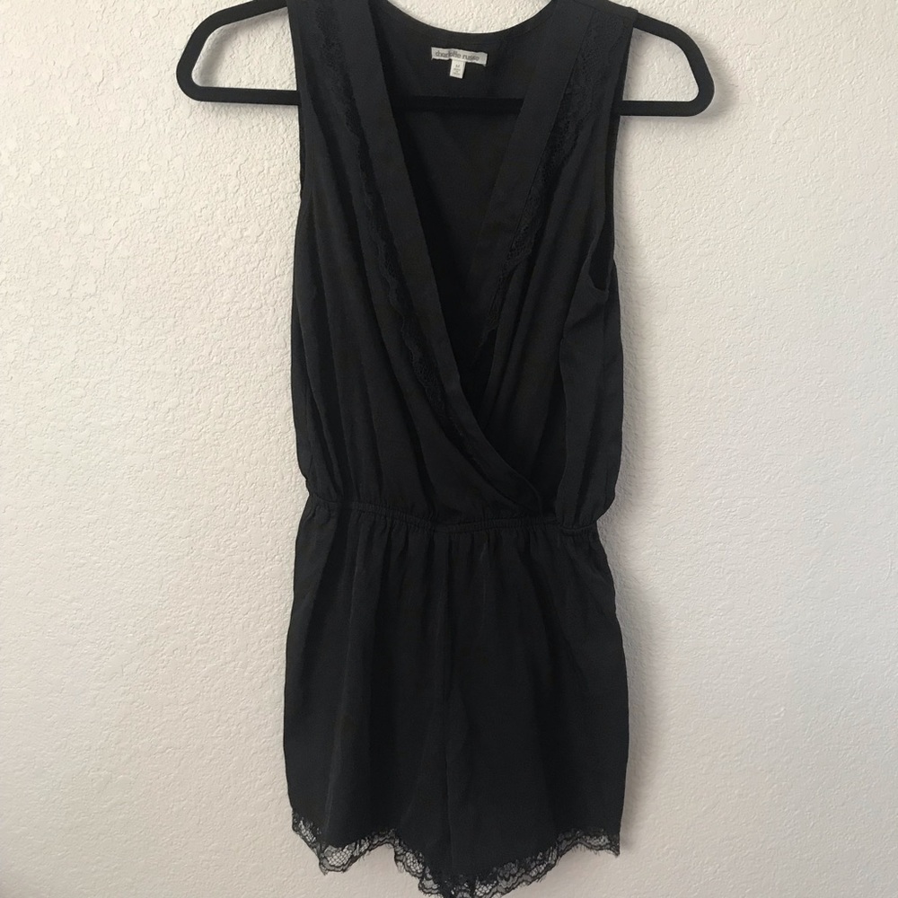 Black romper with lace detail